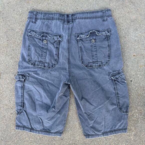 Y2K BKE Walker Dark Navy Ripstop Cargo Shorts Size 32 - Picture 3 of 9